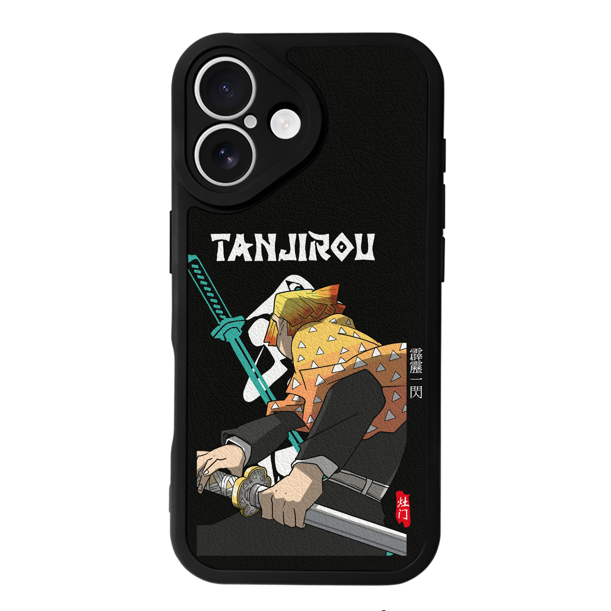 （画像用） 鬼滅の刃（きめつのやいば）我妻 善逸／あがつま ぜんいつ Agatsuma Zenitsu 【iPhone 16シリーズ対応】シリコンスマホケース（レザー調） 材質：シリコン